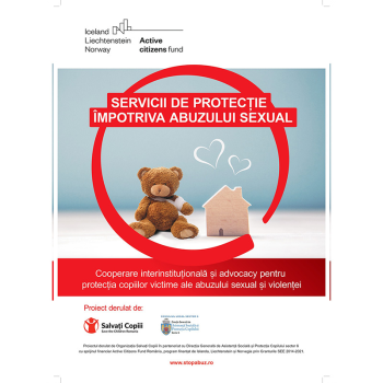 Organizatia Salvați Copiii în parteneriat cu DGASPC Sector 6 derulează proiectul "Cooperare interinstituțională și advocacy pentru protecția copiilor victime ale abuzului sexual și violenței”