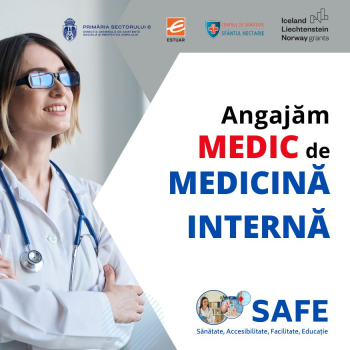 Angajăm medic specialist/primar de medicină internă în cadrul proiectului SAFE